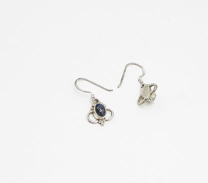 925 Sterling Silver  Vintage Cabochon Cut Moonstone Dangle Earrings  EG1884