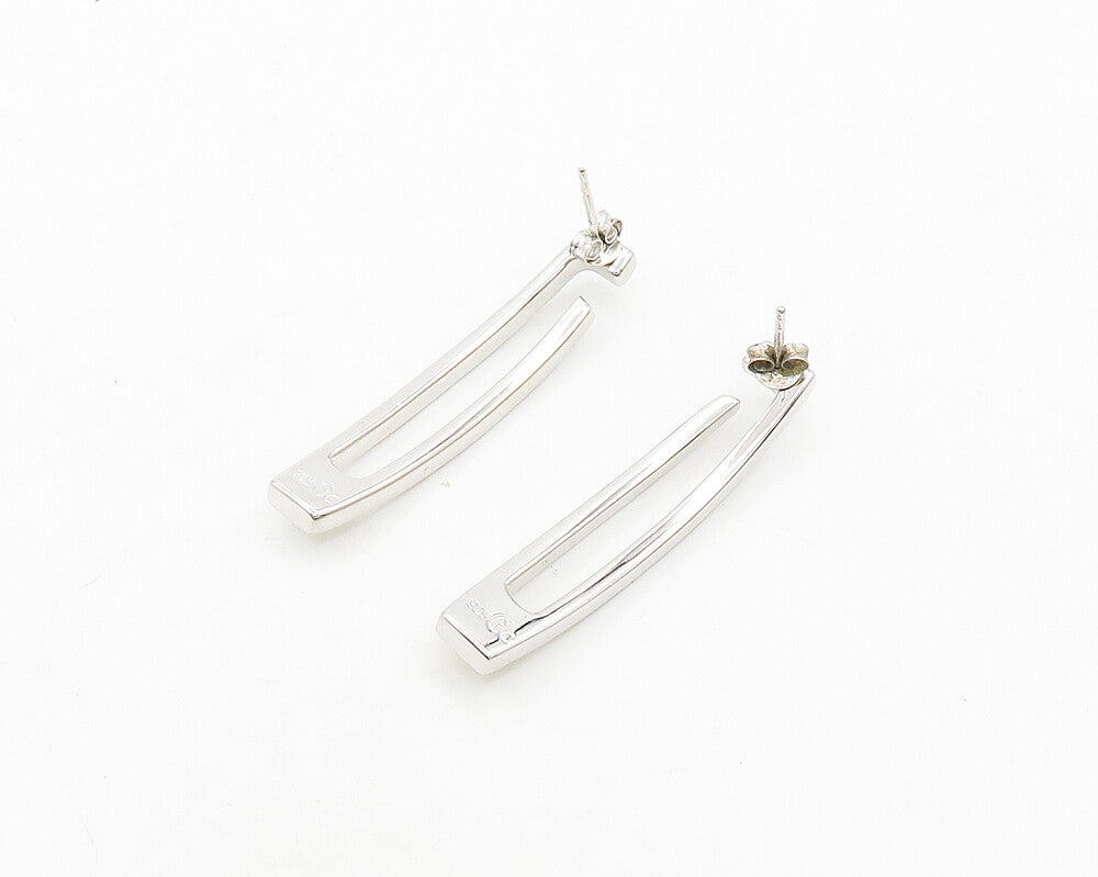 GUESS 925 Sterling Silver  Vintage Shiny Smooth Dangle Earrings  EG9695