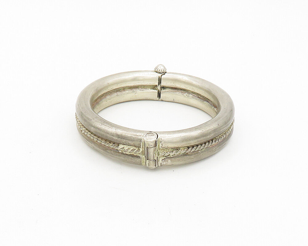 925 Sterling Silver  Vintage Antique Ribbed Twist Bangle Bracelet  BT7471