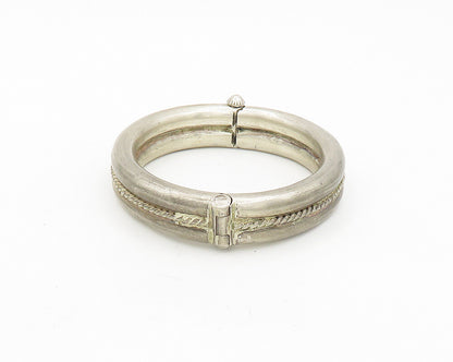 925 Sterling Silver  Vintage Antique Ribbed Twist Bangle Bracelet  BT7471