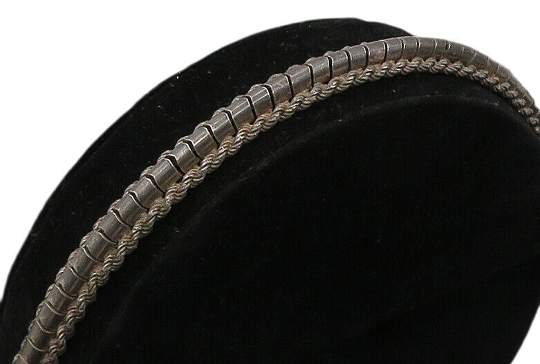 925 Sterling Silver  Vintage Dark Tone Rope Twist Chain Bracelet  BT9182