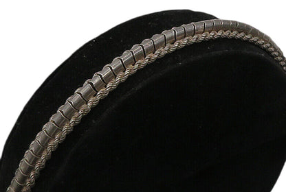 925 Sterling Silver  Vintage Dark Tone Rope Twist Chain Bracelet  BT9182