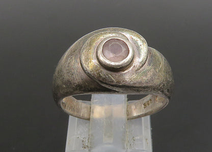 925 Sterling Silver   Vintage Amethyst Dark Tone Smooth Band Ring Sz 6 RG23366