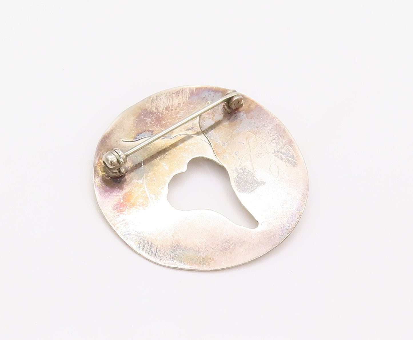 925 Sterling Silver Vintage Brooch Pin Modernist Cutout Cross  BP11180