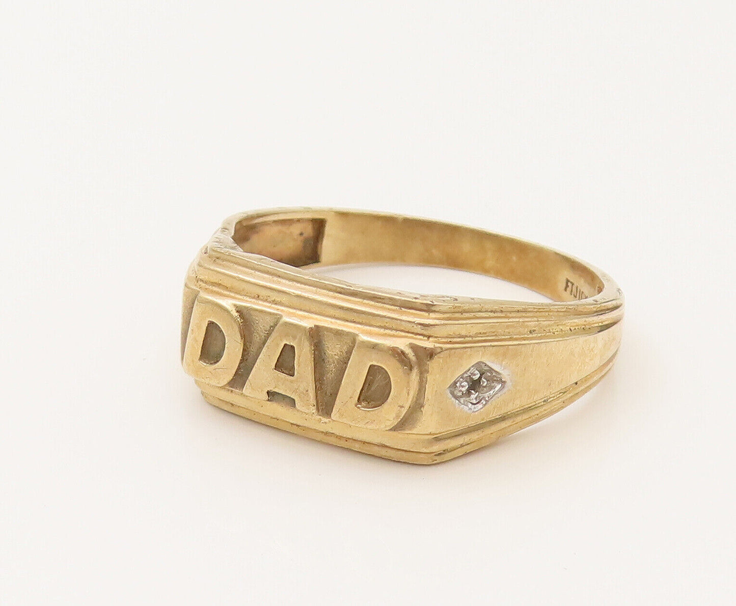 10K GOLD  Vintage DAD Raised Father Grandfather Band Ring Sz 11.5  GR624