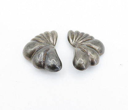 MEXICO 925 Sterling Silver  Vintage Fluted Cloud Non Pierce Earrings  EG2234