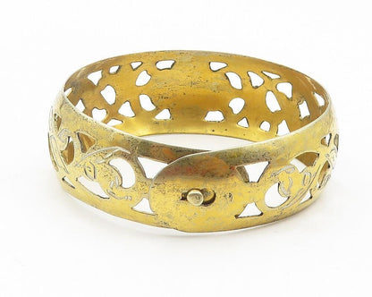 925 Sterling Silver Vintage Bracelet EAST EUROPE Floral Openwork Cuff  BT12090