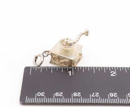 925 Sterling Silver Vintage Pendant Miniature Coffee Grinder Charm  PT25931