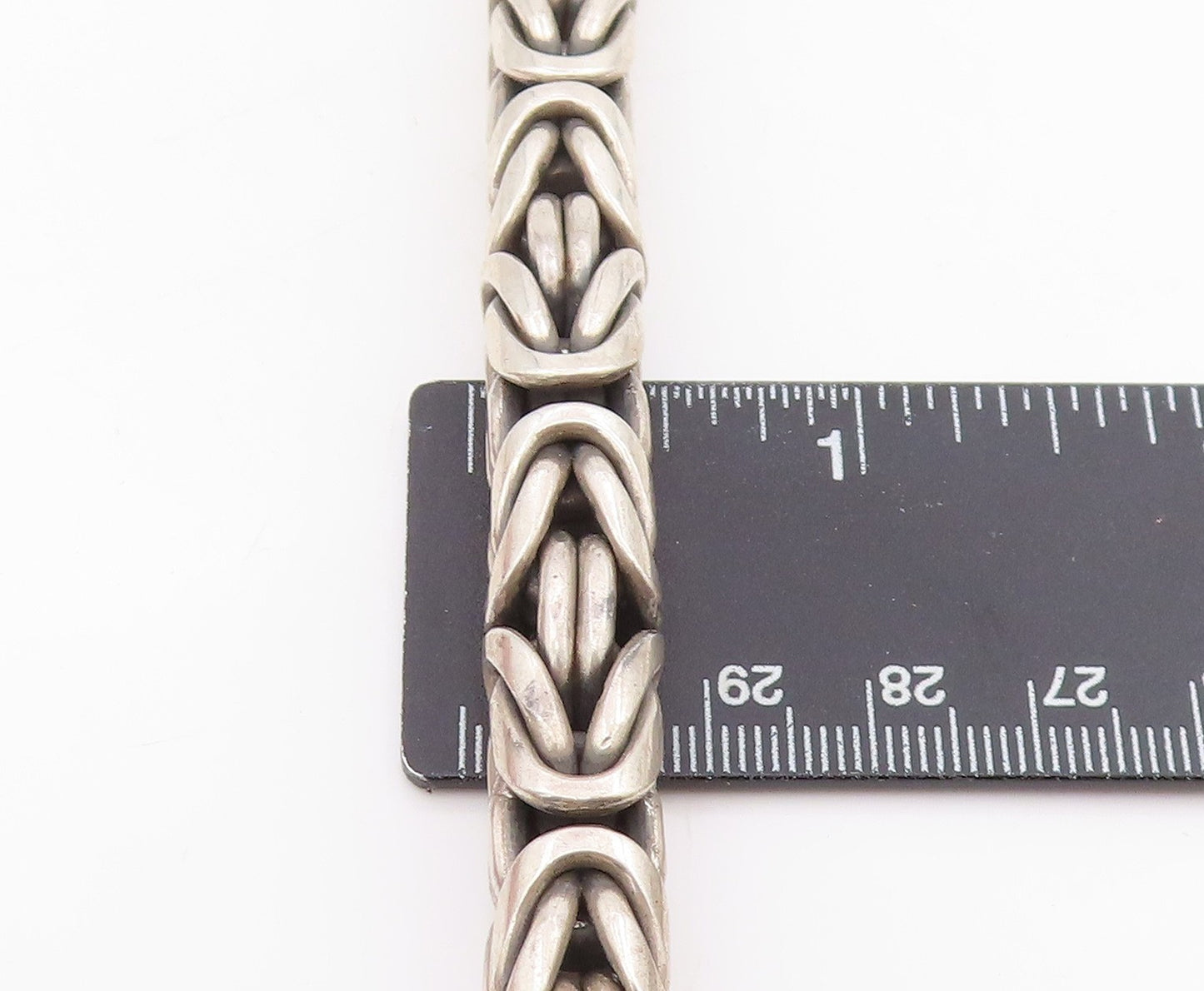 925 Sterling Silver Vintage Bracelet Solid Byzantine Link Chain HEAVY  BT11560
