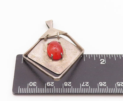 925 Sterling Silver Vintage Pendant EUROPE Antique Cabochon Carnelian  PT24295