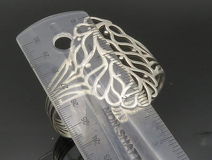 925 Sterling Silver  Vintage Tree Of Life Cutout Cuff Bracelet  BT9413