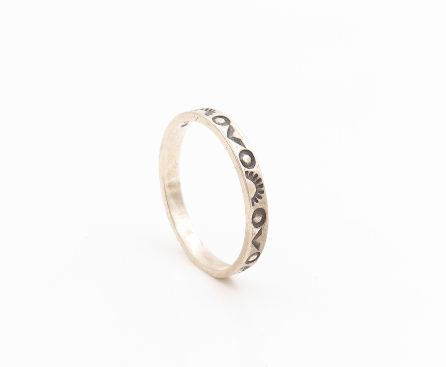 925 Sterling Silver Vintage Ring CAROLYN POLLACK Etched Pattern  Sz 7  RG35798