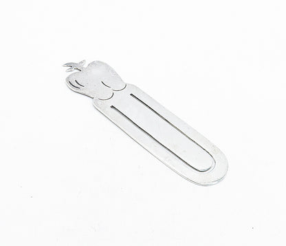 MEXICO 925 Sterling Silver  Vintage Shiny Etched Apple Motif Book Mark  TR1177
