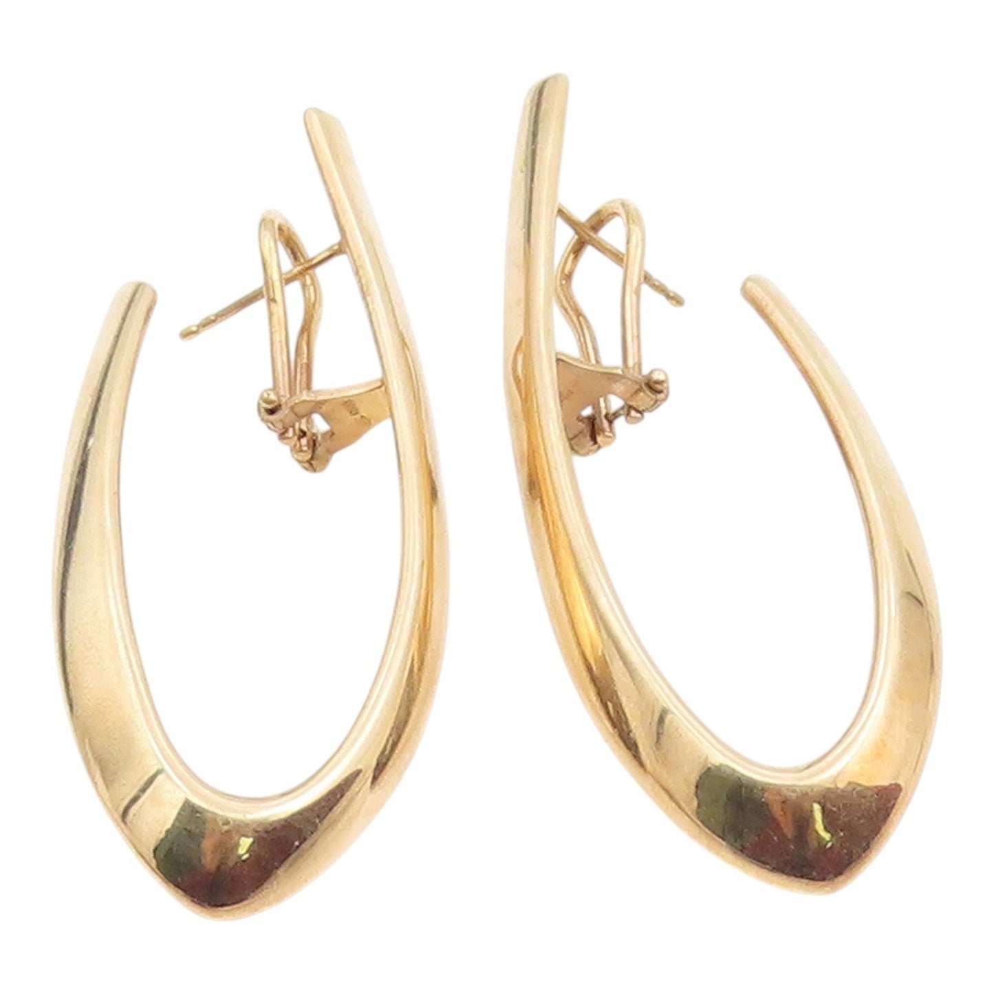 925 Sterling Silver Vintage Earrings Gold Plated Minimalist Twisted Hoop EG14246
