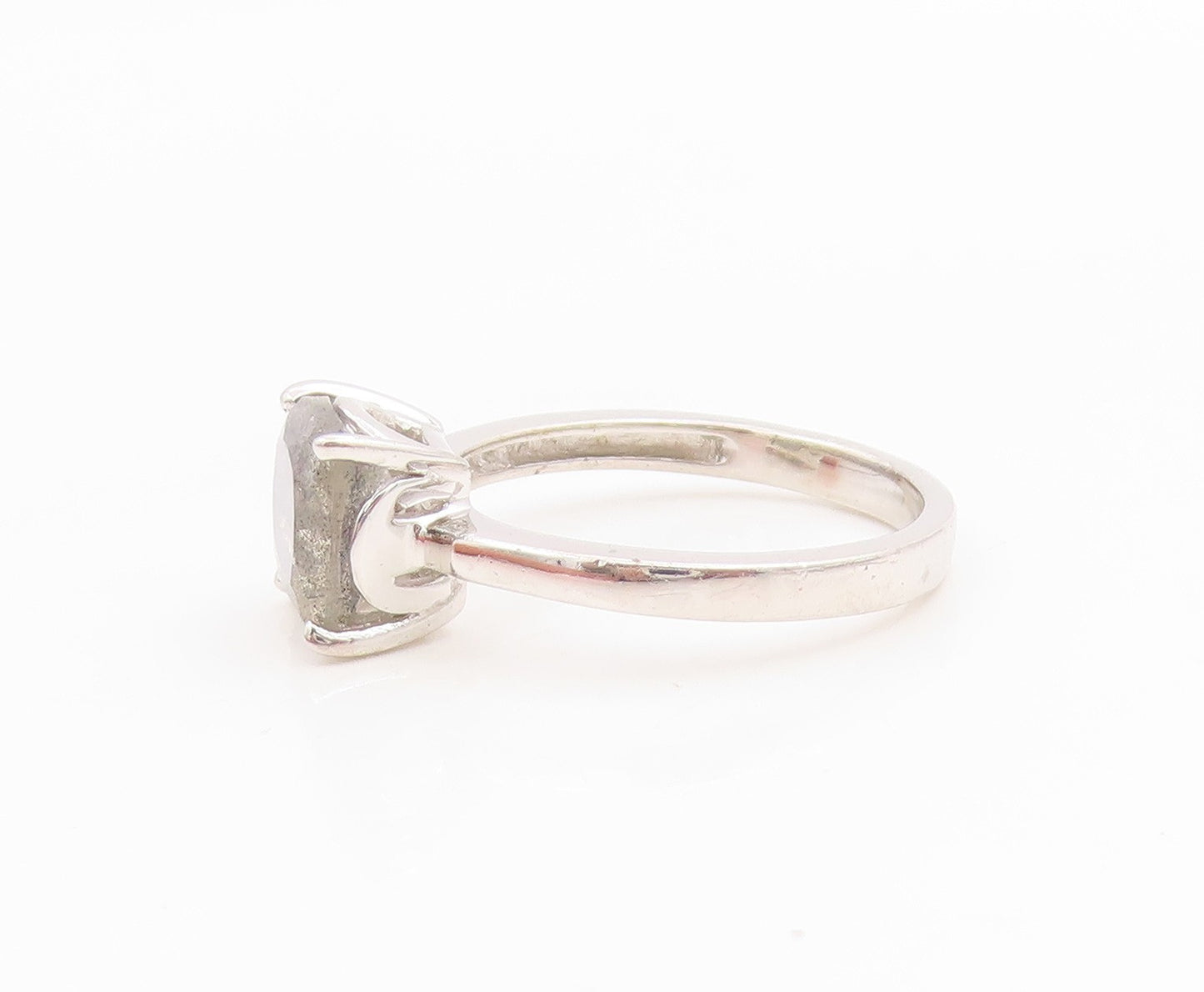 925 Sterling Silver Vintage Ring Elegant Moonstone Solitaire Band  Sz 7  RG35970