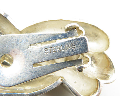 925 Sterling Silver  Vintage Shiny Fluted Non Pierce Drop Earrings  EG5475