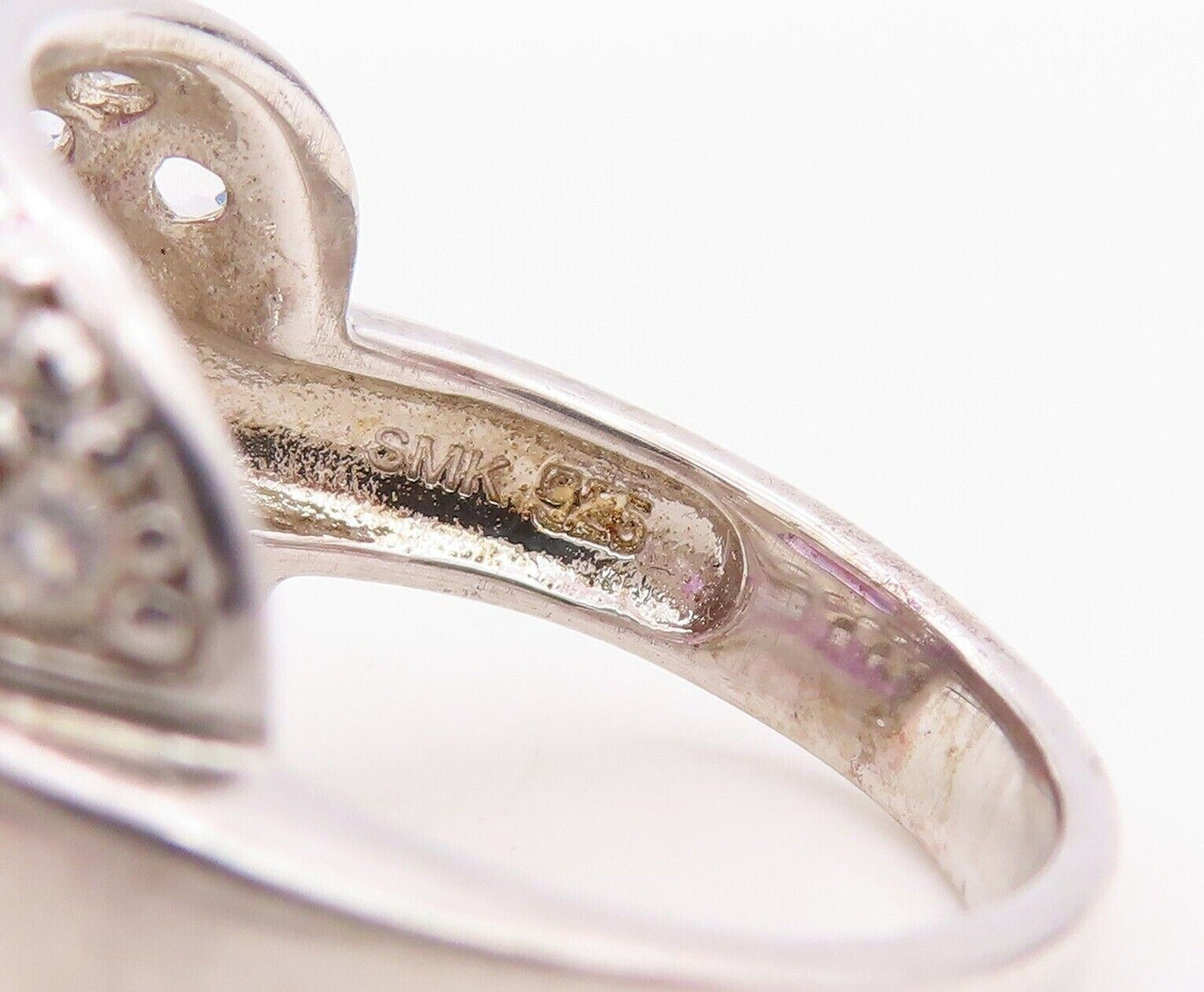925 Sterling Silver Vintage Ring Square Cut Amethyst & Topaz Inlay Sz 7  RG30032