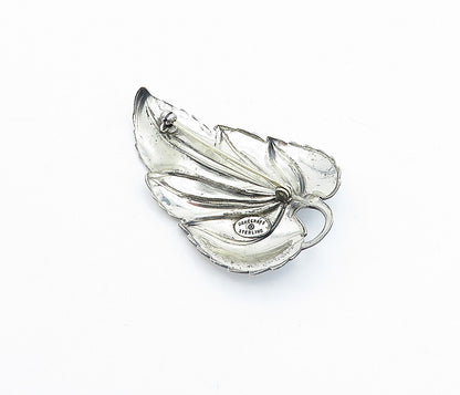 DANECRAFT 925 Sterling Silver  Vintage Antique Single Leaf Brooch Pin  BP1196