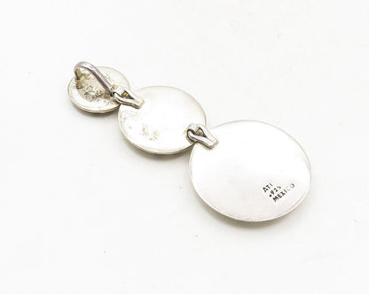 ATI MEXICO 925 Sterling Silver  Vintage Hammered Floral Cutout Pendant  PT7345