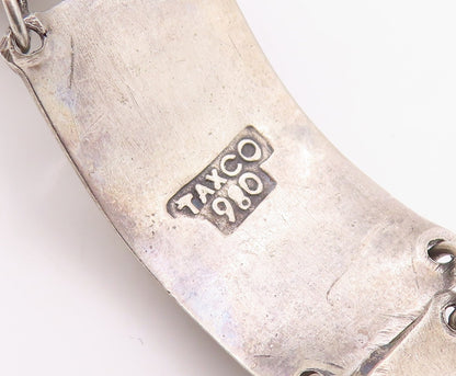925 Sterling Silver Vintage Bracelet TAXCO Antique Floral Design Carved  BT10821