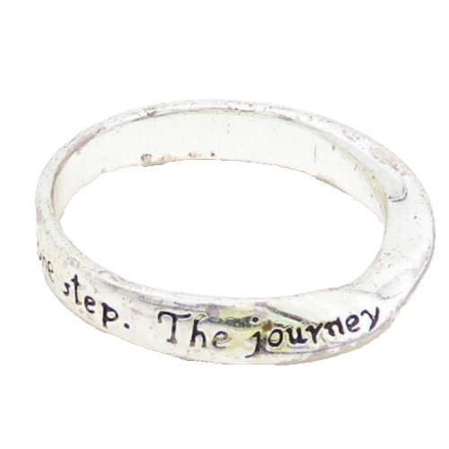 925 LA Sterling Silver Vintage Inspirational Quote Band Ring Sz 9 RG18729