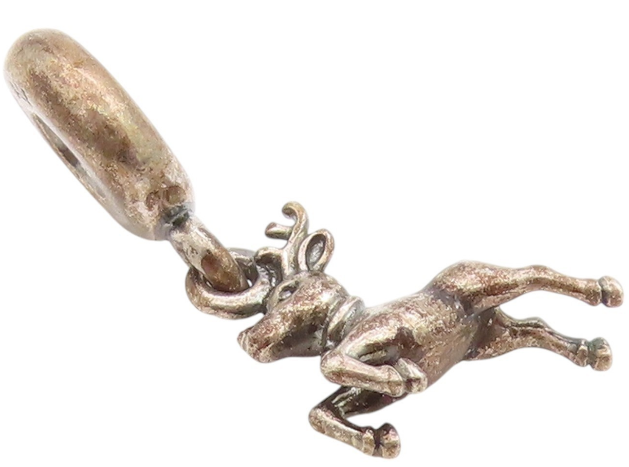 925 Sterling Silver Vintage Pendant PANDORA Antique Dangling Deer  PT24401