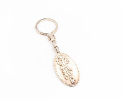 925 Sterling Silver Vintage Keychain Oval Jesus Christ Religious Prayer  TR4118