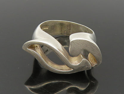SEZGIN 925 Silver  Vintage Shiny Abstract Cut Out Band Ring Sz 6.5  RG24114