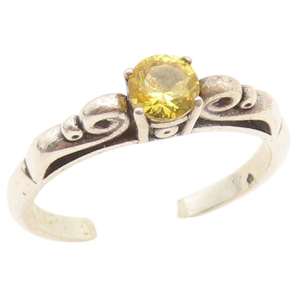 925 Sterling Silver Vintage Ring Classic Citrine Statement Band  Sz 7  RG36747