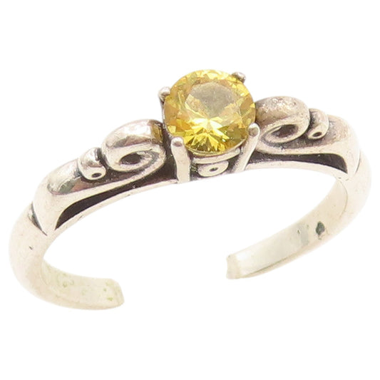 925 Sterling Silver Vintage Ring Classic Citrine Statement Band  Sz 7  RG36747