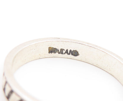 925 Sterling Silver Vintage Shiny Slanted Etched Band Ring  Sz 7  RG20392