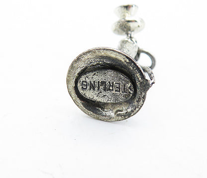 925 Sterling Silver  Vintage Petite Old Fashioned Telephone Pendant  PT4797
