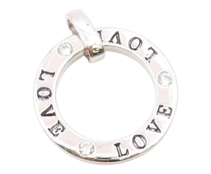 925 Sterling Silver   Vintage Cubic Zirconia Love Stamped Pendant  PT18264