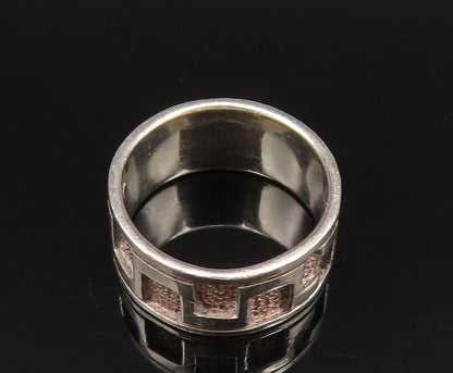925 Sterling Silver  Vintage Labyrinth Maze Cutout Band Ring Sz 5  RG25727