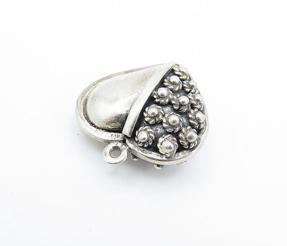 925 Sterling Silver  Vintage Floral Twist Hollow Love Heart Pendant  PT4043