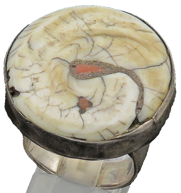 925 Sterling Silver  Vintage Round Jasper Heavy Cocktail Ring Sz 9  RG20240