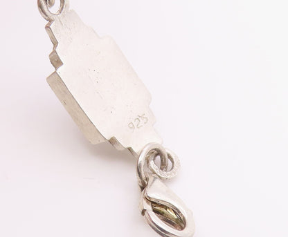 925 Sterling Silver  Vintage Textured Graduated Square Chain Bracelet  BT7037