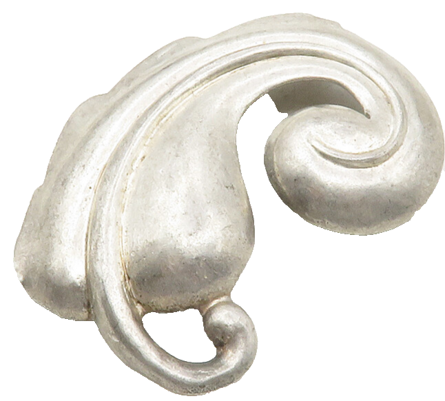 MONET 925 Sterling Silver  Vintage Single Floral Leaf Swirl Brooch Pin  BP4810