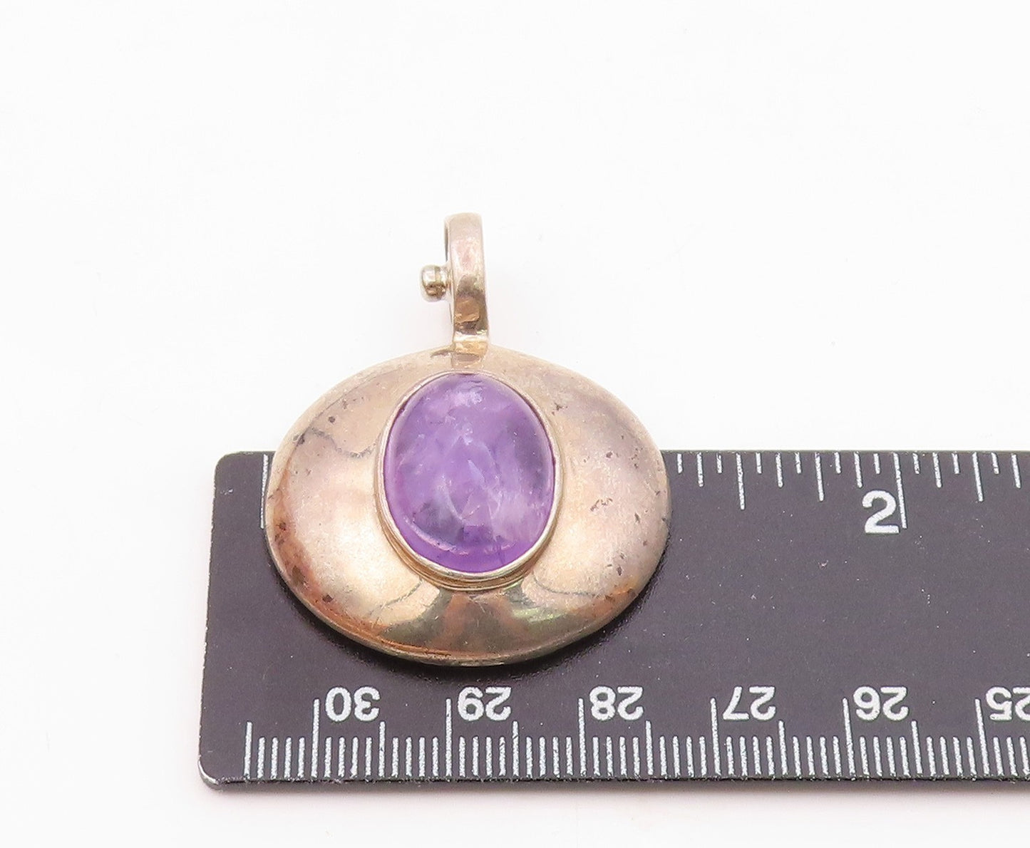 ESPO SIG 925 Sterling Silver  Vintage Cabochon Cut Amethyst Pendant  PT18155