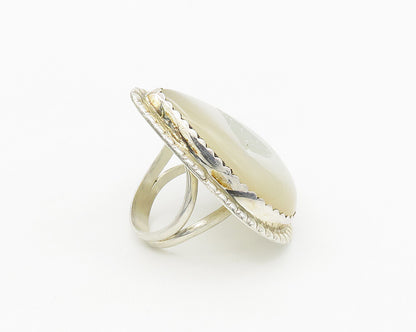 BERNADINE BEGAY TSOSIE NAVAJO 925 Silver  Vintage Quartz Ring Sz 10  RG17852