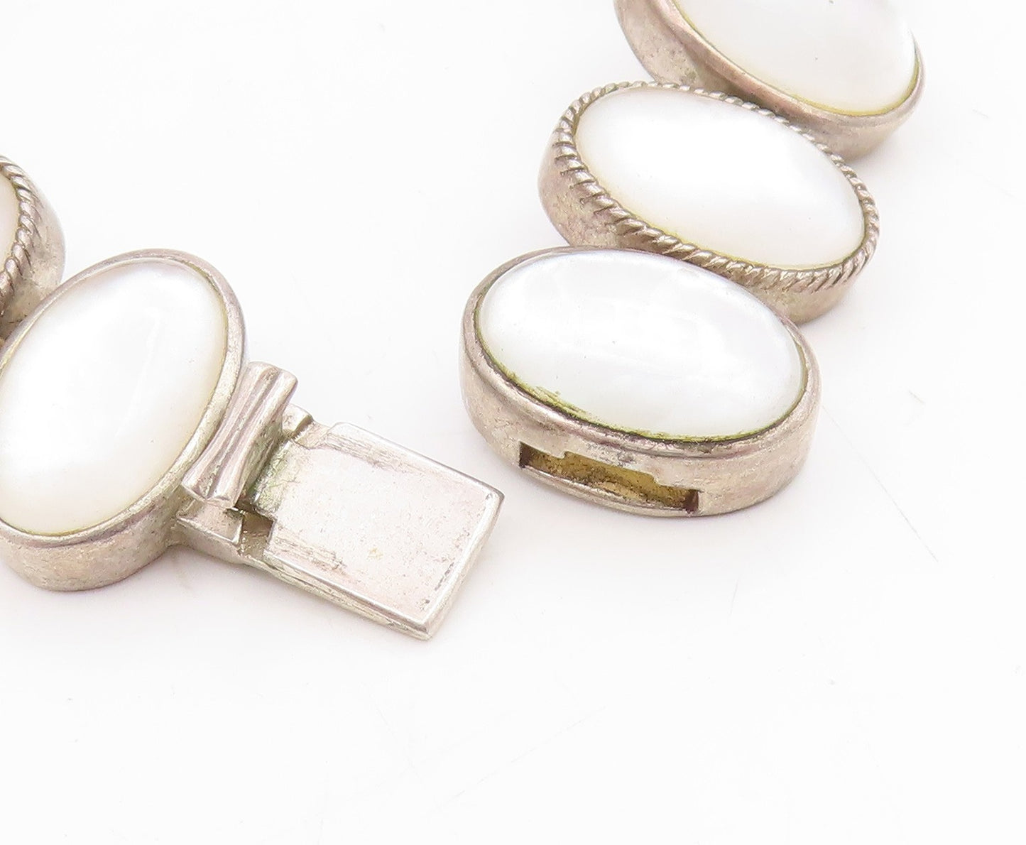 925 Sterling Silver Vintage Bracelet WHITNEY KELLY Cabochon Moonstone  BT11729