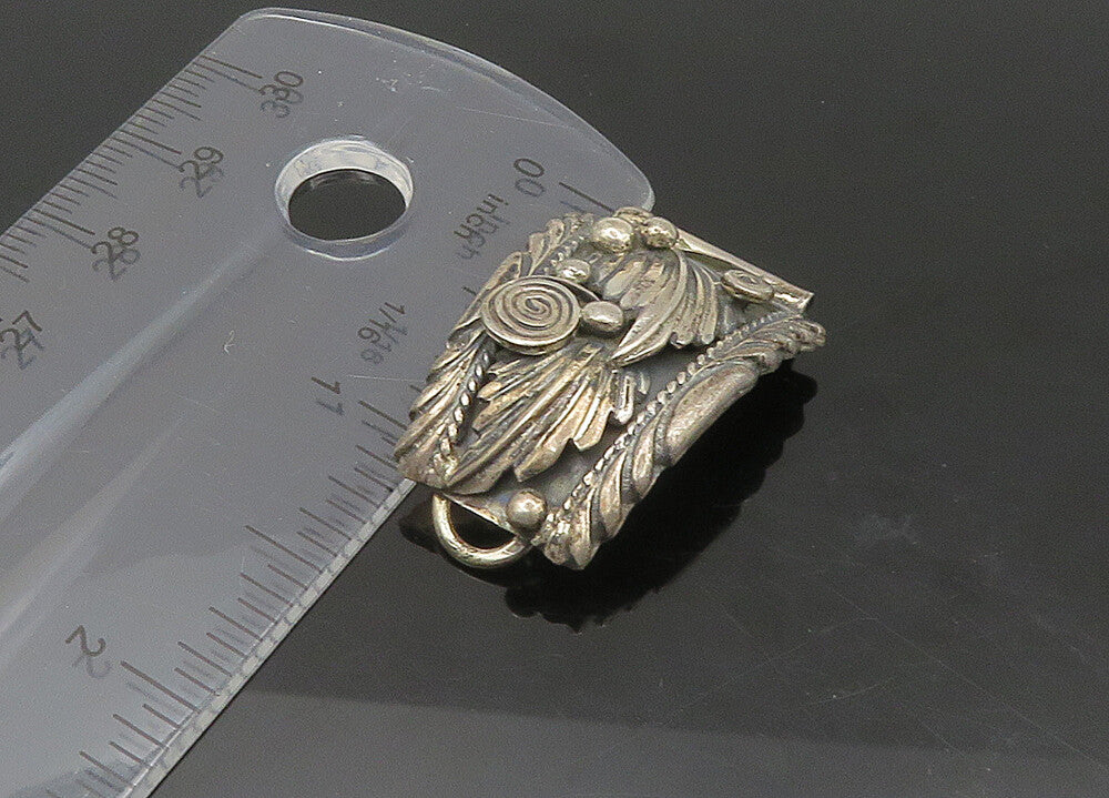 NAVAJO 925 Sterling Silver  Vintage Floral Spiral Swirl Watch Straps  TR3043