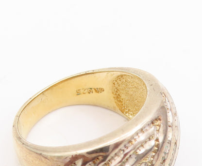 925 Sterling Silver Vintage Ring DAVID SIGAL Carved Infinity Bands Sz 10 RG29095