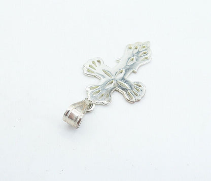925 Sterling Silver  Vintage Cutout Design Religious Cross Pendant  PT4934