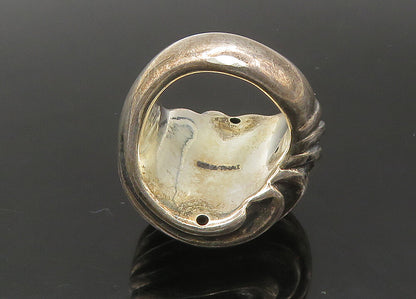 925 Sterling Silver  Vintage Dark Tone Fluted Dome Band Ring Sz 6  RG22327