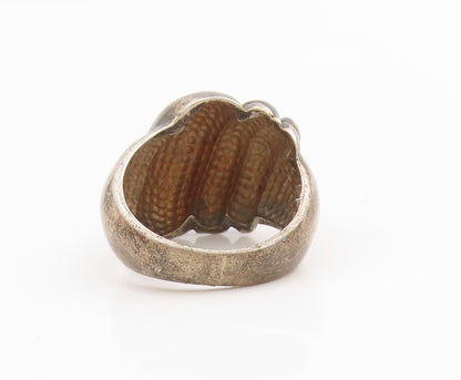 925 Sterling Silver Vintage Ring Modernist Braided Dome Band  Sz 7  RG34303
