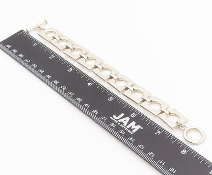 925 Sterling Silver Vintage Bracelet MEXICO Interlocking Open Squares BT11521