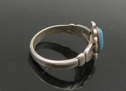 POST BELL 925 Sterling Silver  Vintage Turquoise Swirl Band Ring Sz 5  RG23592
