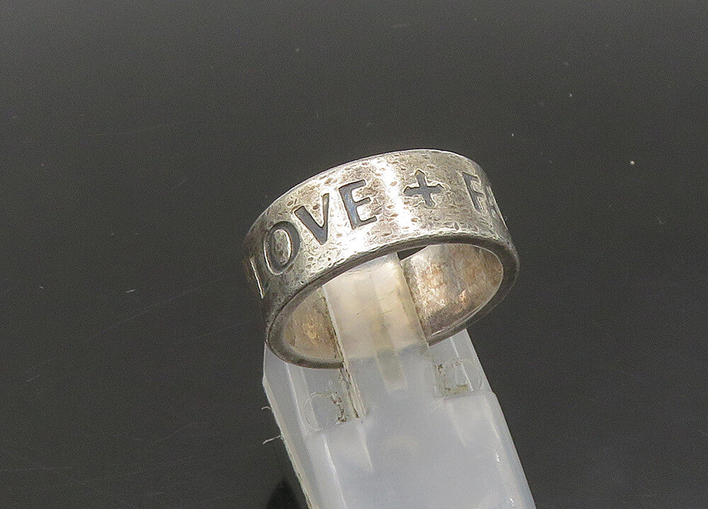 JAMES AVERY 925 Silver  Vintage Faith Hope & Love Band Ring Sz 6  RG23106