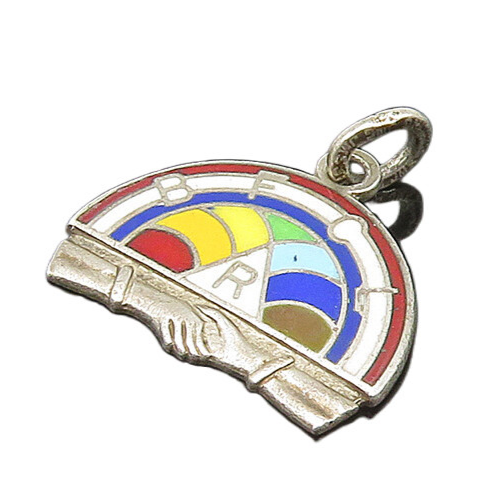 925 Sterling Silver  Vintage Enamel BFCL Masonic Youth Group Pendant  PT17528